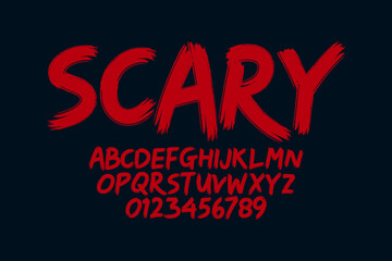 Scary brush font, paint brush font for poster