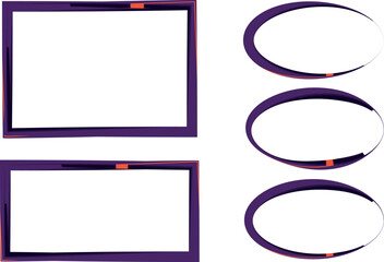 dark purple colorful abstract border frames set