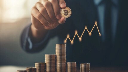 Investing in bitcoin key growth trends and financial insights infographic