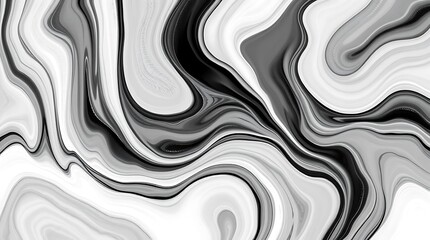 Obraz premium Abstract Black, White, and Grey Marble Swirls Background