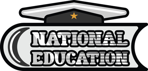 National Education Day: Graphic Design with Book Icons