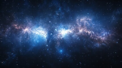 Naklejka premium A vast and bright galaxy spans across the deep dark universe