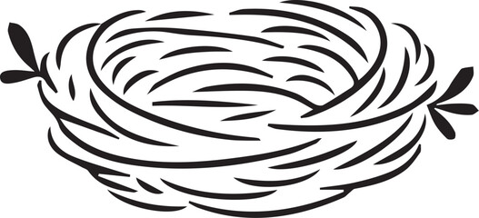 Obraz premium Bird nest Template vector icon illustration design.