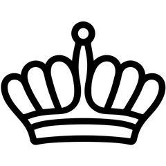 Simple Line Art Crown Icon