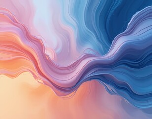 Obraz premium Flowing abstract art digital canvas colorful waves contemporary style aesthetic perspective visual harmony