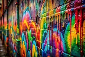 Grunge Graffiti Macro Photography: Vivid Colors & Urban Texture Seamless Pattern