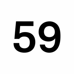 the number "59" displayed in a clean, modern font, representing an important value vector illustration