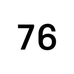 the number "76" in bold black font. This image showcases a simple yet impactful design, suitable for a variety of applications vector illustration