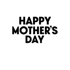 "Happy Mother's Day" text in bold black font, perfect for greetings or design use, vector illustration