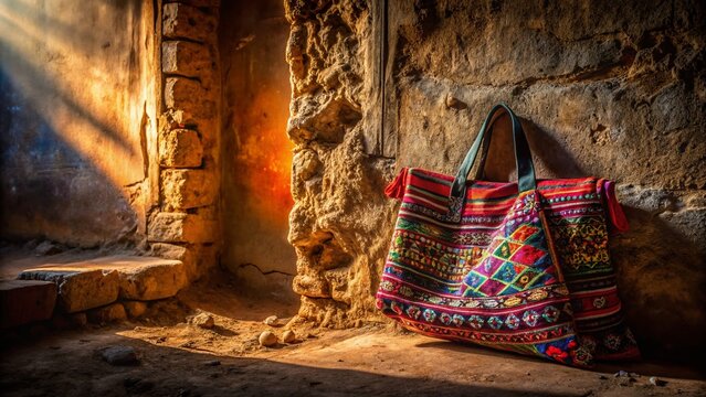 Hand-Embroidered Lahu Textile Bag, Shan State, Myanmar - Urban Exploration Photography