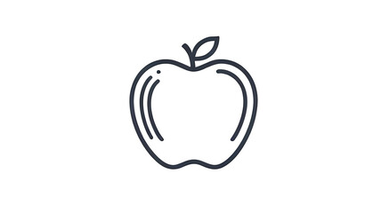 White apple line icon, sleek and minimalist design for modern digital art