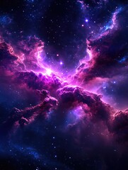 Obraz premium Galaxy Inspired Background with Glowing Stars and Nebula Patterns Creating a Cosmic Dreamy Atmosphere
