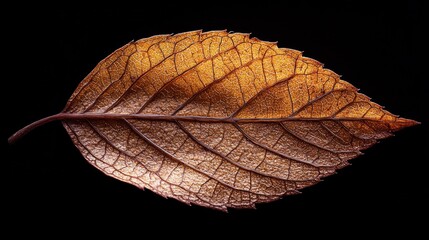 Obraz premium Delicate Dried Leaf with Organic Veins and Textures in Minimalist Digital Artwork