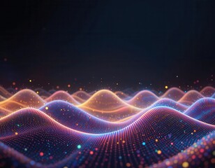 Fototapeta premium Dynamic sound waves visualization digital realm abstract art virtual environment aesthetic viewpoint