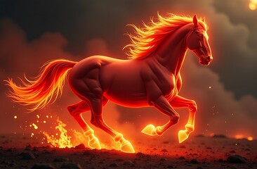 Symbol of 2026 - red fire horse