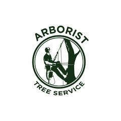 Professional arborist tree care service organic vector image