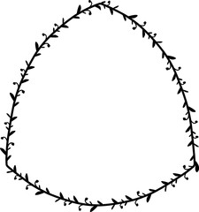 Curvilinear Triangle frame wreath simple shape vector Leaves border floral photo frame romantic Botanical Branches decoration 