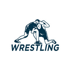 Fototapeta premium Wrestling logo template, Wrestling Sport logo vector template Pro Vector and Pro SVG