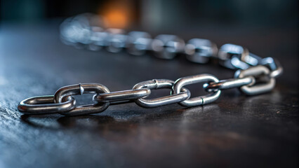Fototapeta premium A broken chain symbolizing inadequate security measures in a digital context.