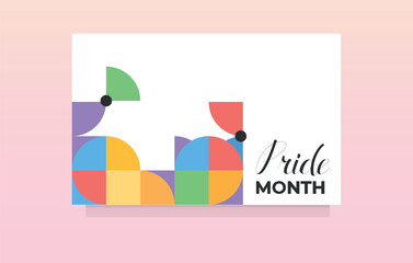 Pride Month. Colorful Rainbow Geometric Design for LGBT Support. Editable image.