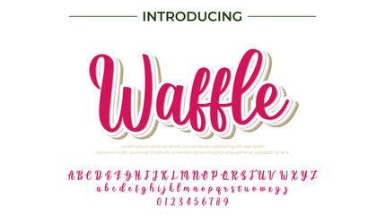 Waffle Font Stylish brush painted an uppercase vector letters, alphabet, typeface