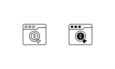 Cost Per Click vector icons set stock illustration