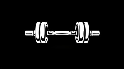 Fototapeta premium A pair of dumbbells are shown in black and white