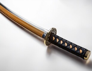 Naklejka premium japanese sword on a white background