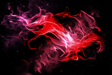 Dramatic Red Smoke on Black Background