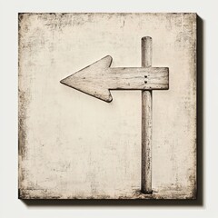 Directional sign post vintage style graphic art minimalist design horizontal viewpoint guidance concept