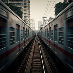 Fototapeta premium train in the city