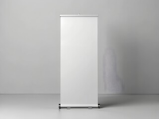 Blank mockup of Retractable Roller Banner Pop up. Trade show Exhibition Isolated background. For Marketing and Promotional Presentation Templates