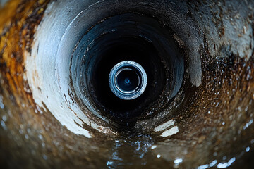 Camera close up sewer inspection