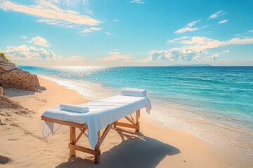 beach chairs and umbrella