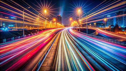 Long Exposure Light Trails Abstract Graphic Design Background