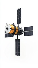 Detailed illustration of a satellite with solar panels, representing advanced technology and space exploration.