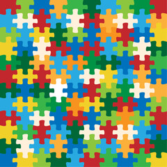 Background with jigsaw puzzle 120 colorful pieces image vector.