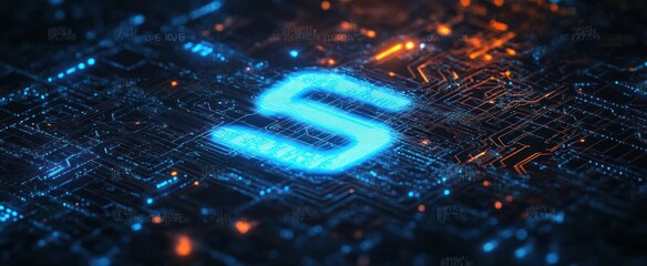 5G Technology Digital Illustration Mobile Network Cyberpunk Art Communication Connection Speed