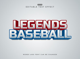 Legends baseball logo style Sleek and Stylish 3D Modern Text Effect