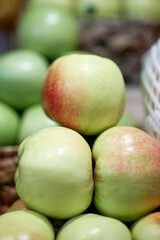 green apples in a market