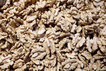 close up of a walnut shell