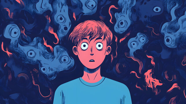 Conceptual Image Depicting Introversion and Agoraphobia in Public Spaces, Fears and Phobias in Mental Health