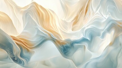 Obraz premium Fluid, organic waves of soft smoke drifting in an abstract blend of earthy and cool tones on a light background.