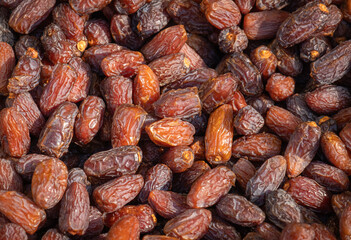 date fruit. dried fruits in the grocery store.