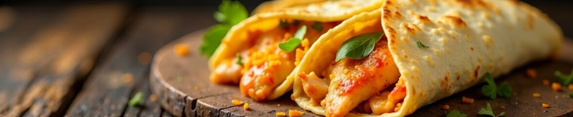 Delicious wrap filled with savory ingredients, perfect for a satisfying meal.