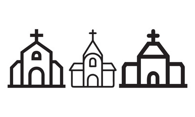 Simple Line Art Illustration of  Churches icons, vector illustration