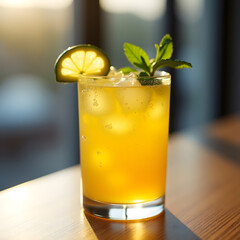 cocktail with lime and mint