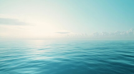 Fototapeta premium Abstract seascape with a gentle transition from warm white to aquamarine, embodying calm and endless ocean beauty