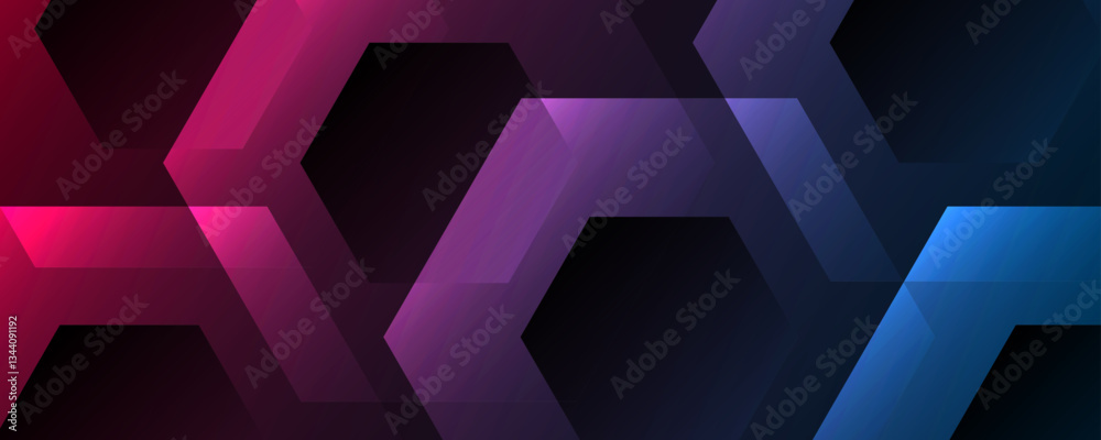 Poster 3d colorful geometric abstract background overlap layer on dark space with hexagons effect decoratio
