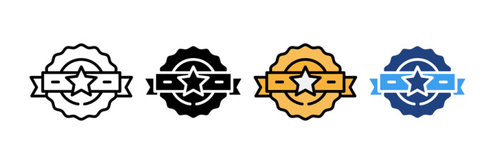 Certified Badge  Icon Set Multiple Style Collection